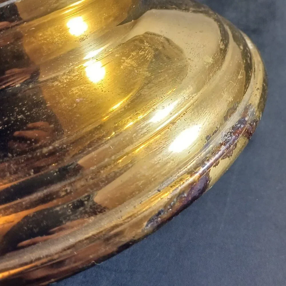 Brass Vintage Pedestal Large Bowl